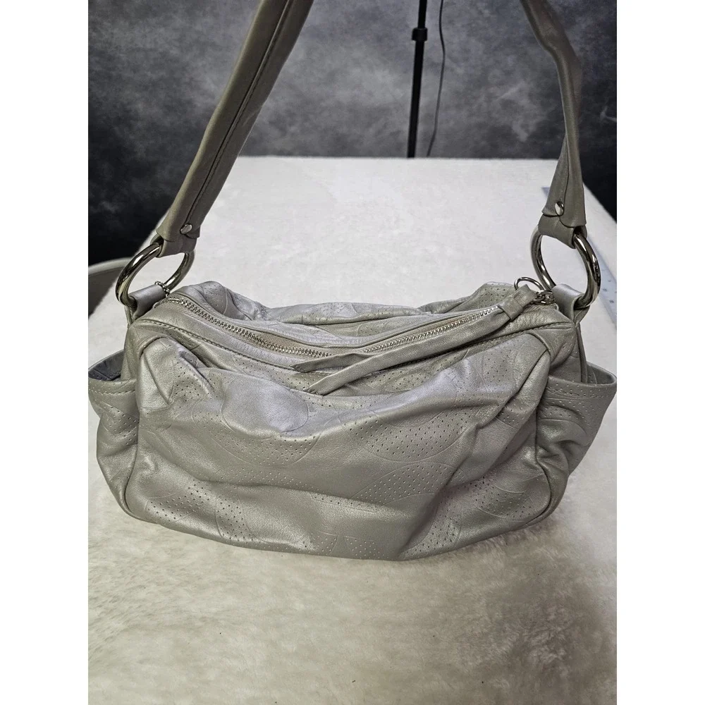 Coach Silver Hobo Shoulder Bag Signature C Logo Pattern‎ Purse
